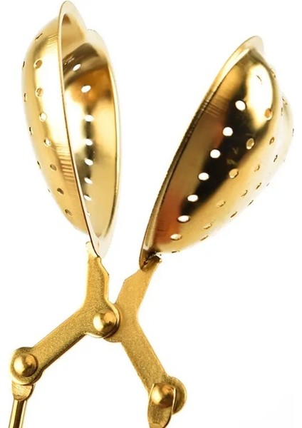 Kalp Tasarımlı Gold Paslanmaz Çelik Çay Süzgeci modelleri