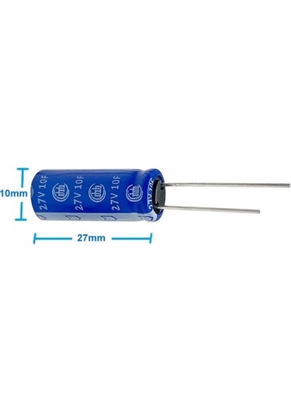 Roba 10F 2.7V Süpercap 10X25MM Dıp Süper Kapasitör Enerji Depolama Güneş Rüzgar Akü Batarya Güç Kaynağ