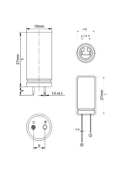 Roba 10F 2.7V Süpercap 10X25MM Dıp Süper Kapasitör Enerji Depolama Güneş Rüzgar Akü Batarya Güç Kaynağ