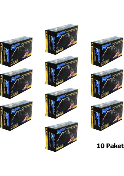 Tek Kullanımlık Lateks Siyah Pudrasız Nitril Muayne Eldiveni Medium Orta 100'lü 10 Paket fiyatları