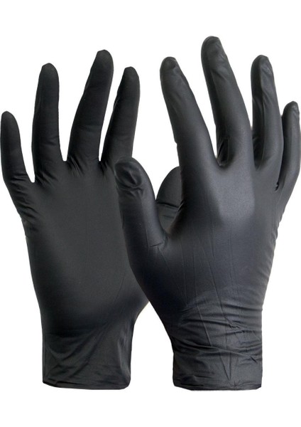 Tek Kullanımlık Lateks Siyah Pudrasız Nitril Muayne Eldiveni Medium Orta 100'lü 10 Paket fırsatları