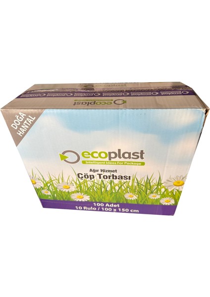 240 Litre Siyah Hantal Konteyner Çöp Torbası 100 x 150 cm 600 gr 10 Adetlik 20 Rulo