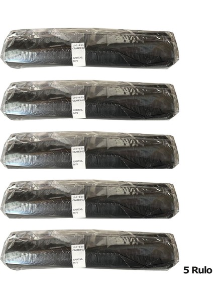 240 Litre Siyah Hantal Konteyner Çöp Torbası 100 x 150 cm 600 gr 10 Adetlik 5 Rulo