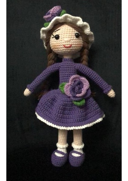 Mor Menekşe Kikona Çiçeği Bebek Amigurumi Organik Oyuncak