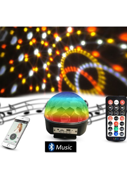 Bluetooth Sd Aux USB LED Disko Lamba Topu Speaker