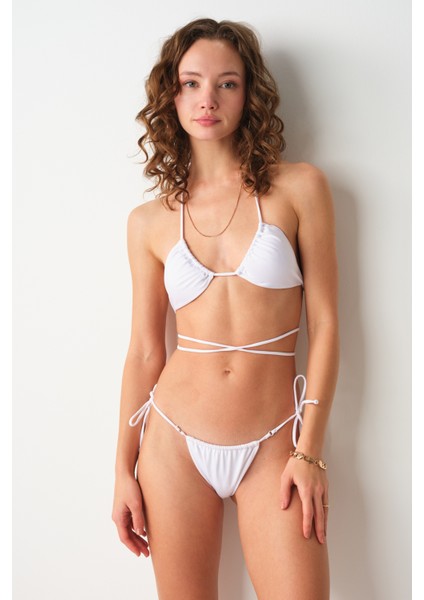Aqua Üçgen Bikini Tek Üst Beyaz 239105