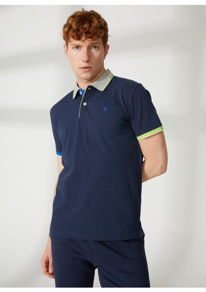 Fred Mello Mavi Erkek Polo T-Shirt FM23S19QUBLUE