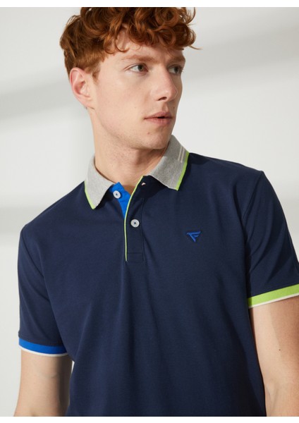 Fred Mello Mavi Erkek Polo T-Shirt FM23S19QUBLUE