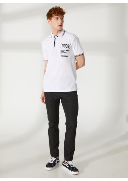 Polo Yaka Beyaz Erkek T-Shirt GU23MSS03041