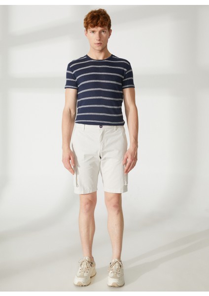 Normal Bel Slim Fit Taş Erkek Bermuda Şort Fmellısstone
