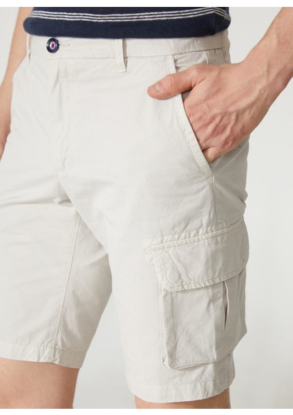 Normal Bel Slim Fit Taş Erkek Bermuda Şort Fmellısstone