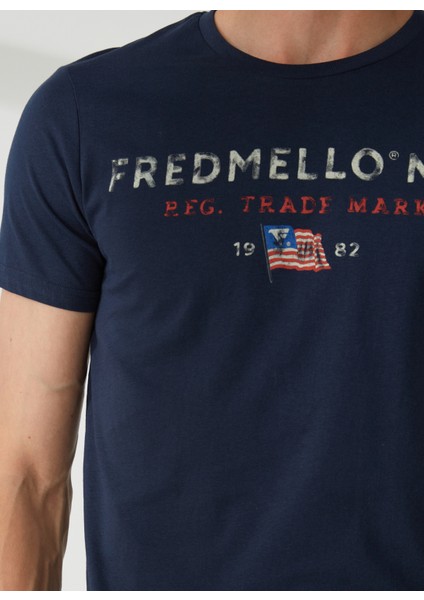 Bisiklet Yaka Mavi Erkek T-Shirt FM23S23TGBLUE fırsatları