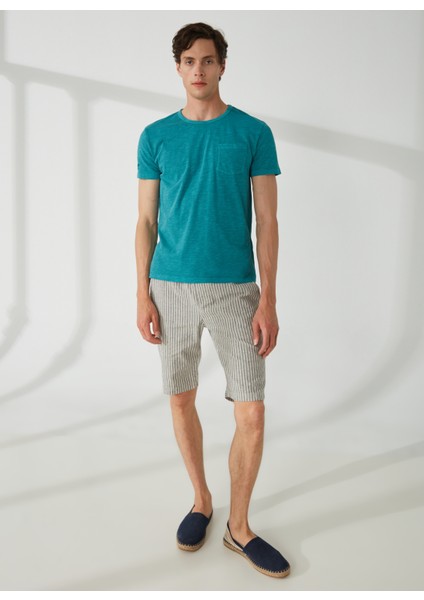 Bisiklet Yaka Yeşil Erkek T-Shirt FM23S11TGSHARK modelleri