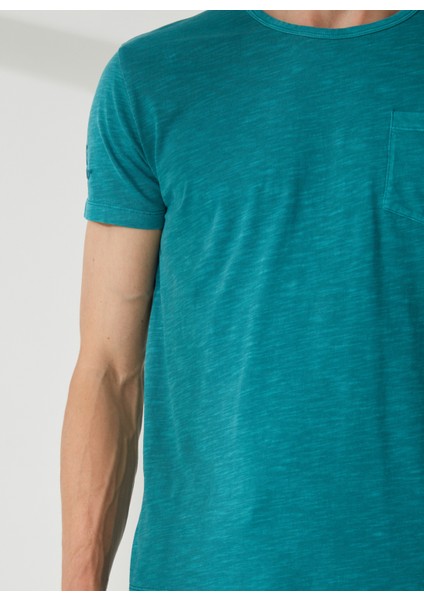 Bisiklet Yaka Yeşil Erkek T-Shirt FM23S11TGSHARK fırsatları