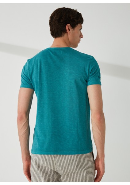 Bisiklet Yaka Yeşil Erkek T-Shirt FM23S11TGSHARK indirimleri