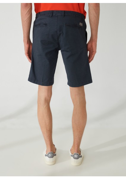 Normal Bel Slim Fit Mavi Erkek Bermuda Şort Fmsohoblue