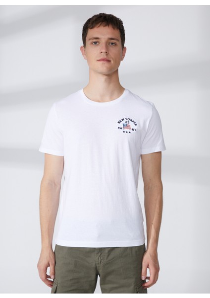 Bisiklet Yaka Beyaz Erkek T-Shirt FM23S21TGWHITE modelleri