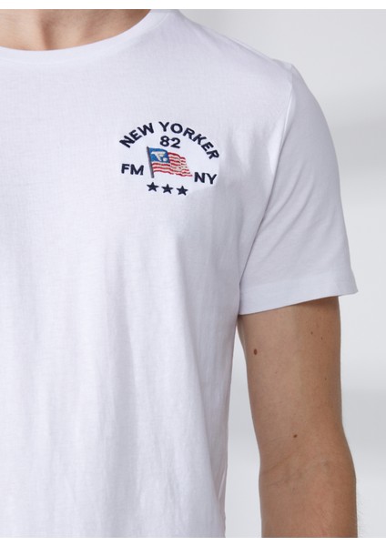 Bisiklet Yaka Beyaz Erkek T-Shirt FM23S21TGWHITE fırsatları