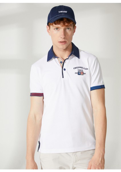 Fred Mello Beyaz Erkek Polo T-Shirt FM23S23QCWHITE