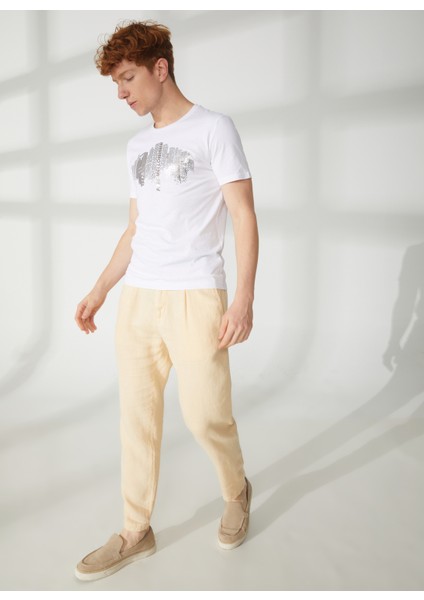 Bisiklet Yaka Beyaz Erkek T-Shirt FM23S39TGWHITE modelleri