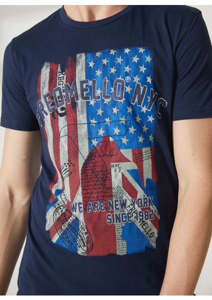 Bisiklet Yaka Mavi Erkek T-Shirt FM23S24TGBLUE indirimleri