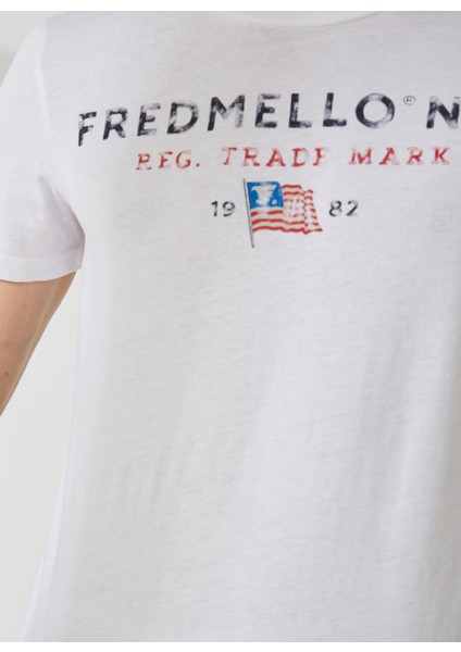 Bisiklet Yaka Beyaz Erkek T-Shirt FM23S23TGWHITE fırsatları