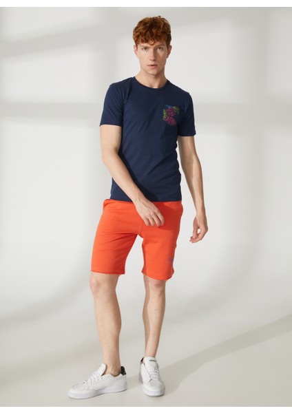 Bisiklet Yaka Mavi Erkek T-Shirt FM23S26TGBLUE