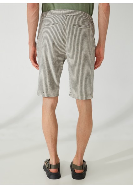 Normal Bel Slim Fit Mavi Erkek Bermuda Şort FM23S37ETBLUE