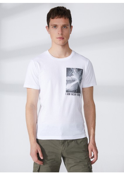 Bisiklet Yaka Beyaz Erkek T-Shirt FM23S38TGWHITE modelleri