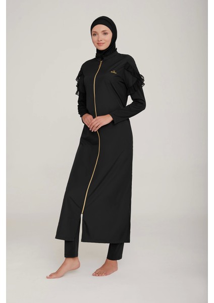 1255 Önden Fermuarlı Uzun Kol Tesettür Mayo fiyatları