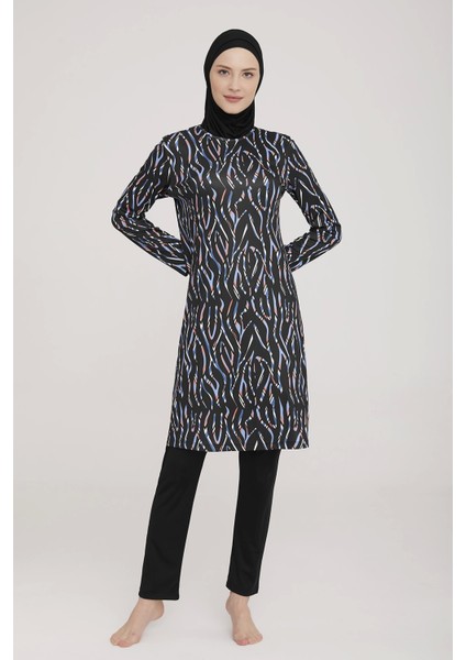 9032 Kadın Likralı Uzun Kol Tesettür Mayo