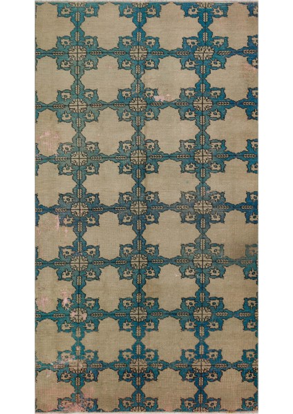 Büyüleyici Vintage El Yapımı Eşsiz Halı Halısı - 136X250 cm 9947