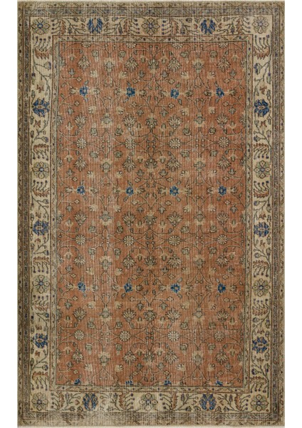 Romantik Vintage Gül Desenli Yün Halı - 165X260 cm 9939