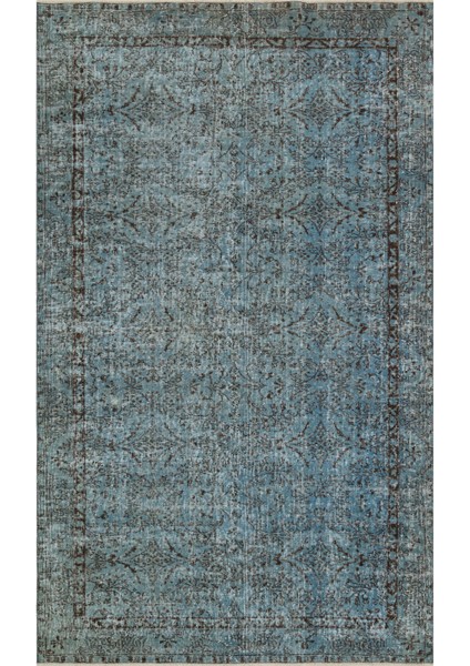 Romantik Vintage Gül Desenli Eskitme Yün Halı - 151X251 cm 9932
