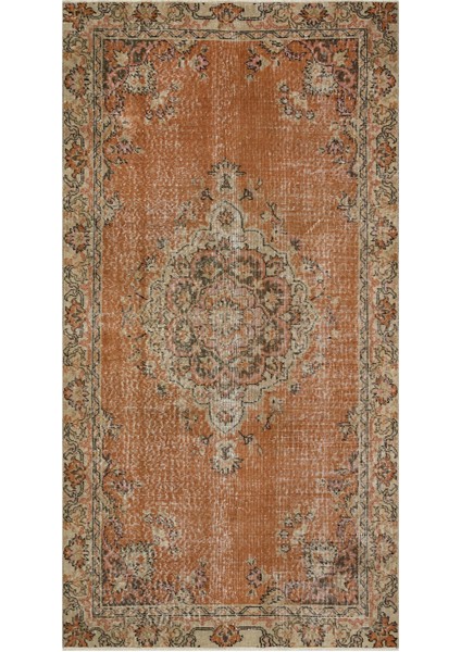 Doğal Vintage El Dokuma Eşsiz Halı Eskitme Halısı - 119X226 cm 9924