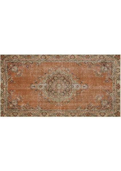 Doğal Vintage El Dokuma Eşsiz Halı Eskitme Halısı - 119X226 cm 9924