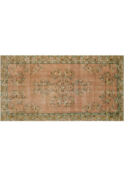 Bohem Vintage El Yapımı Eskitme Yün Halı - 145X268 cm 9967