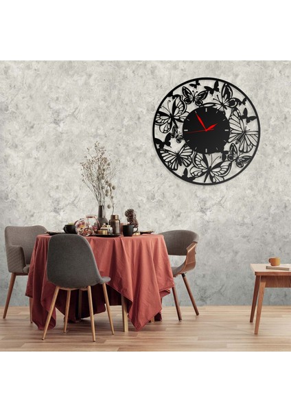 Duvar Saati Kelebek Tasarımlı Ev ve Ofis Için Dekoratif Metal Duvar Saati modelleri