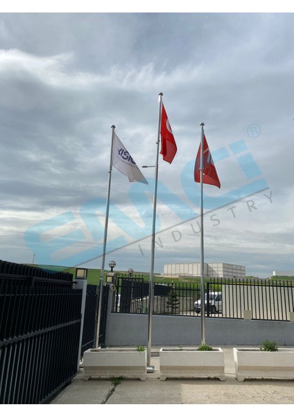 6 Metre(Mt) 304 Kalite Modüler Paslanmaz Bayrak Direği