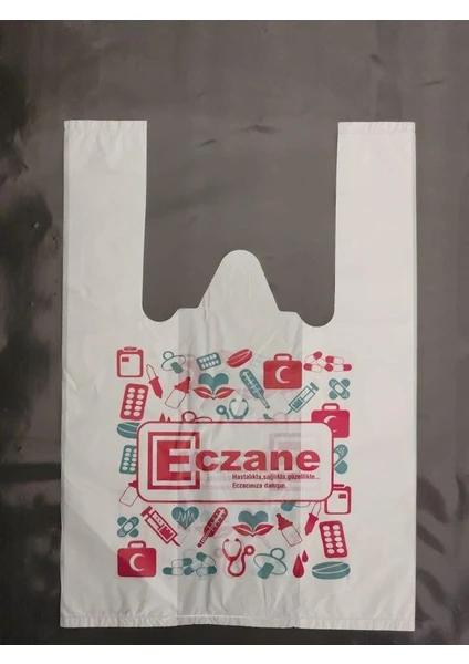 Bio Eczane Poşeti Naylon Atlet Küçük Boy 22X33 cm 1 Kg'lık Paket