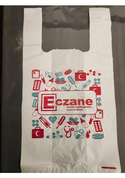 Eczane Poşeti Atlet Büyük Boy 28X50 cm 20 Kg'lık Paket