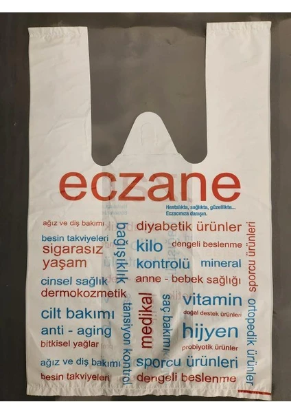 Bio Eczane Poşeti Atlet 22X33 cm Küçük Boy 1 Kg'lık Paket