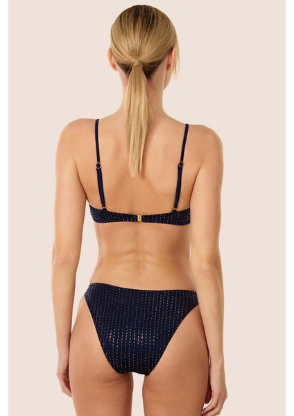 3506 Lacivert Simli Bikini Takımı