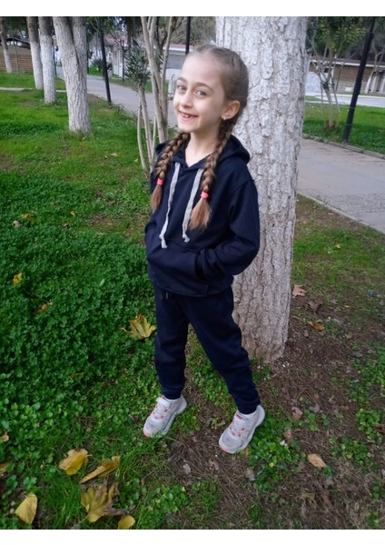 Kız ve Erkek Kapişonlu Kanguru Cepli Düz Eşofman Takımı fiyatları