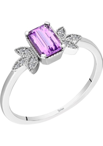 Pırlanta ve Lilac Ametist Taşlı Yüzük 0417R0319