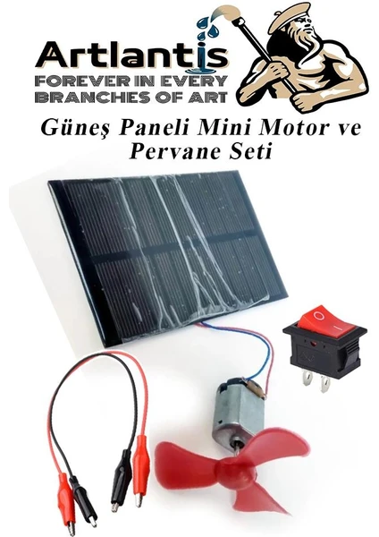 Güneş Paneli Mini Motor ve Pervane Seti 1 Paket Güneş Paneli Solar Panel Deney Seti Anahtar Krokodil Kablo