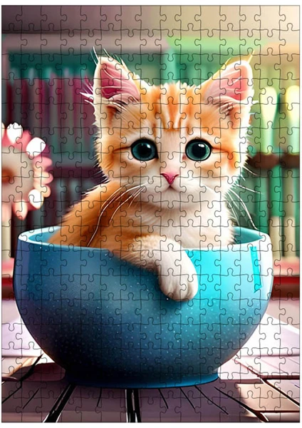 Ahşap Mdf Puzzle Yapboz Yavru Kedi 255 Parça 35*50 cm