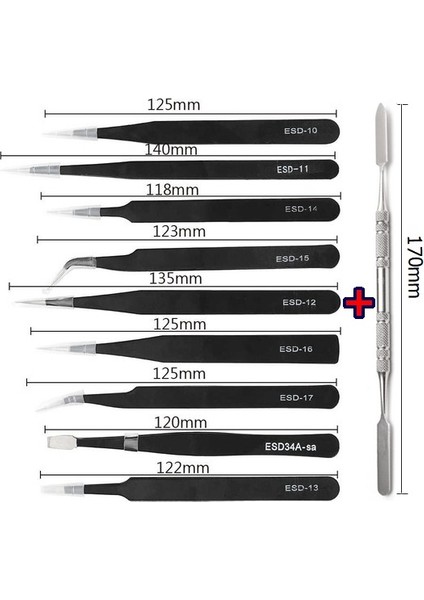 Esd-9 9'lu Cımbız Spatula Set Telefon/tablet Tamir Cımbız Seti