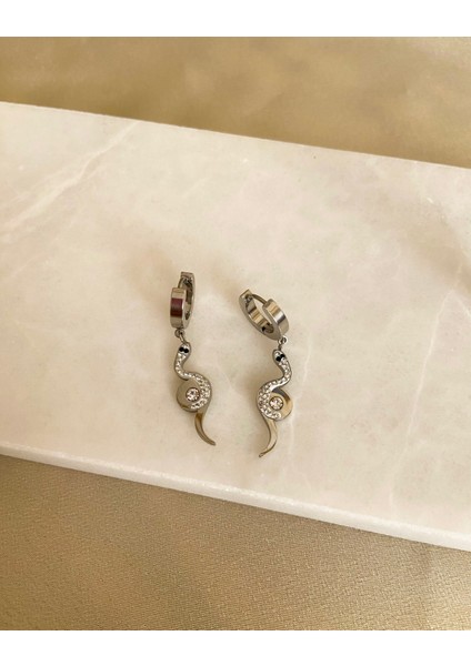 Taşlı Silver Yılan Küpe fiyatları