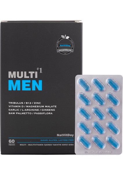 Multi Men Multivitamin İçeren Kapsül Takviye Edici Gıda 60 Kapsül